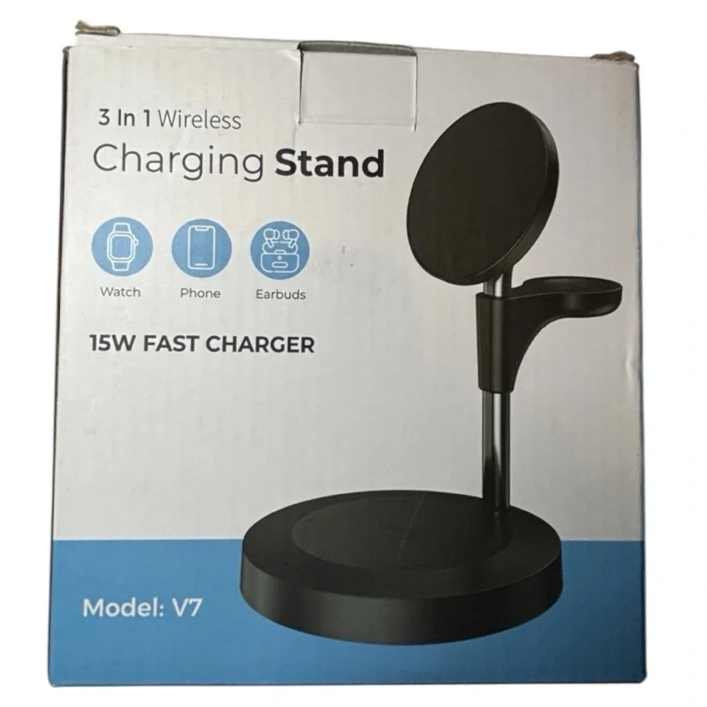 3-in-1 Wireless Charging‎ Stand 15W Phone Watch Earbuds Dock